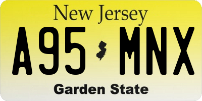 NJ license plate A95MNX
