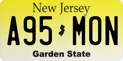 NJ license plate A95MON