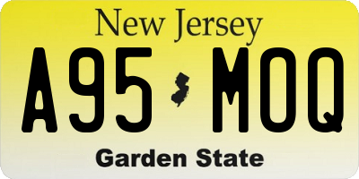 NJ license plate A95MOQ