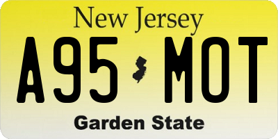 NJ license plate A95MOT