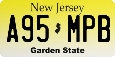 NJ license plate A95MPB