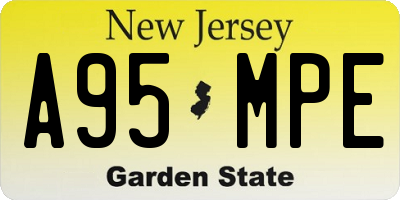 NJ license plate A95MPE