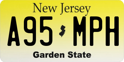 NJ license plate A95MPH