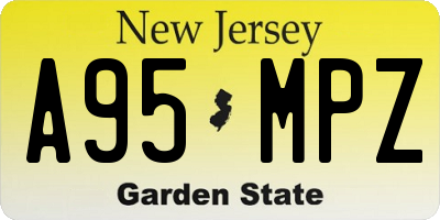 NJ license plate A95MPZ