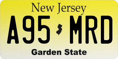 NJ license plate A95MRD