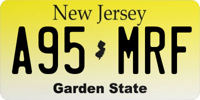 NJ license plate A95MRF