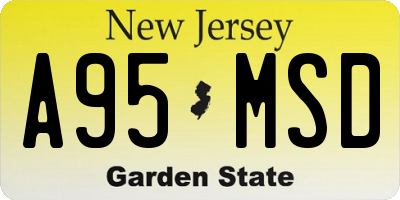 NJ license plate A95MSD