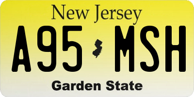 NJ license plate A95MSH