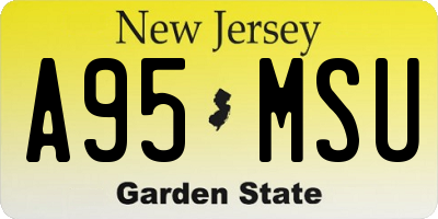 NJ license plate A95MSU