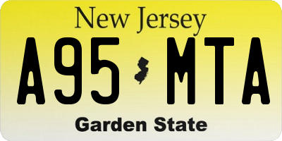 NJ license plate A95MTA