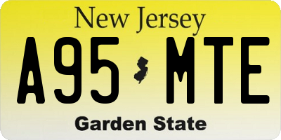 NJ license plate A95MTE