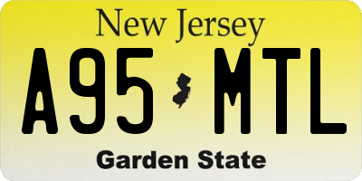 NJ license plate A95MTL