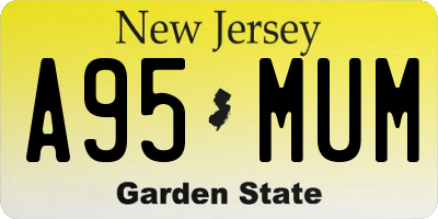 NJ license plate A95MUM