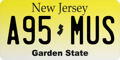 NJ license plate A95MUS