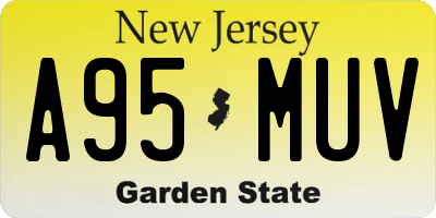 NJ license plate A95MUV