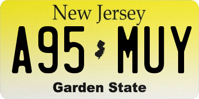 NJ license plate A95MUY