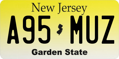 NJ license plate A95MUZ