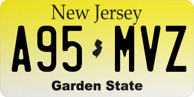 NJ license plate A95MVZ
