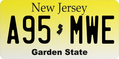 NJ license plate A95MWE