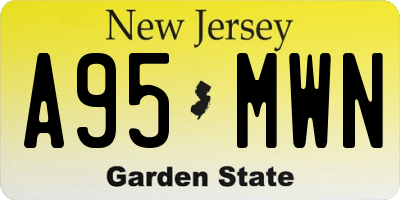 NJ license plate A95MWN