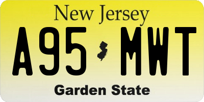 NJ license plate A95MWT