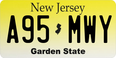 NJ license plate A95MWY