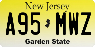 NJ license plate A95MWZ