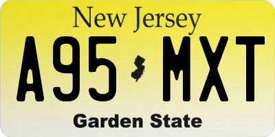 NJ license plate A95MXT