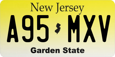 NJ license plate A95MXV