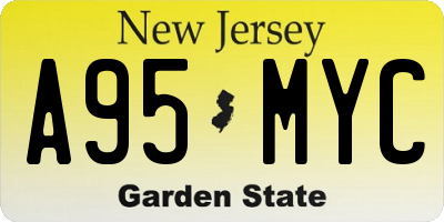 NJ license plate A95MYC