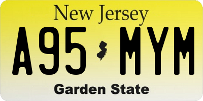NJ license plate A95MYM