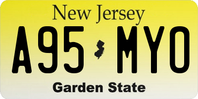 NJ license plate A95MYO