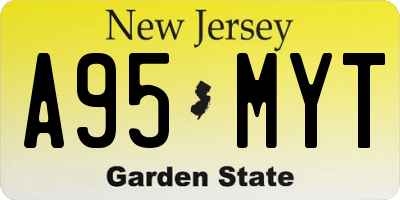 NJ license plate A95MYT