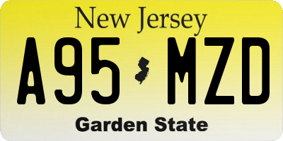 NJ license plate A95MZD