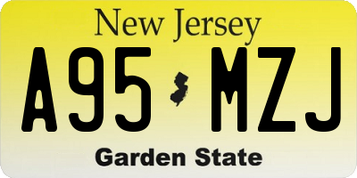 NJ license plate A95MZJ