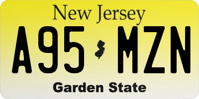 NJ license plate A95MZN
