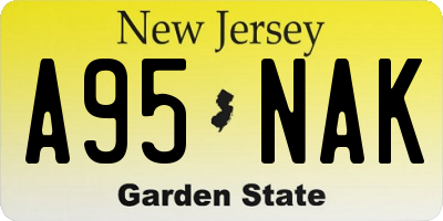 NJ license plate A95NAK