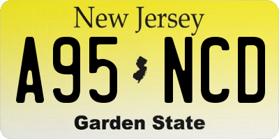 NJ license plate A95NCD