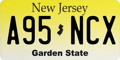 NJ license plate A95NCX