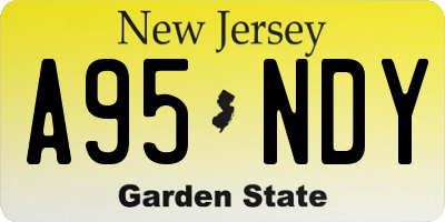 NJ license plate A95NDY