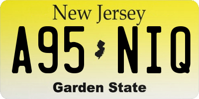 NJ license plate A95NIQ
