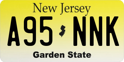 NJ license plate A95NNK