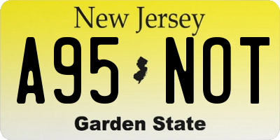 NJ license plate A95NOT