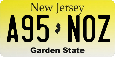NJ license plate A95NOZ