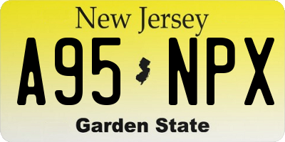 NJ license plate A95NPX