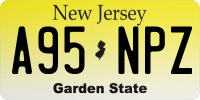NJ license plate A95NPZ