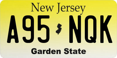 NJ license plate A95NQK
