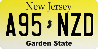 NJ license plate A95NZD