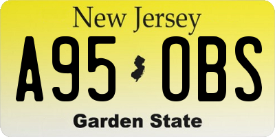 NJ license plate A95OBS
