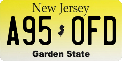 NJ license plate A95OFD